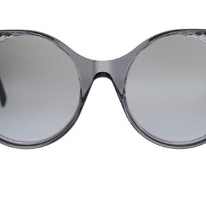 Bottega Veneta Silver Cat Eye Sunglasses BV0148S 001 54. Like new